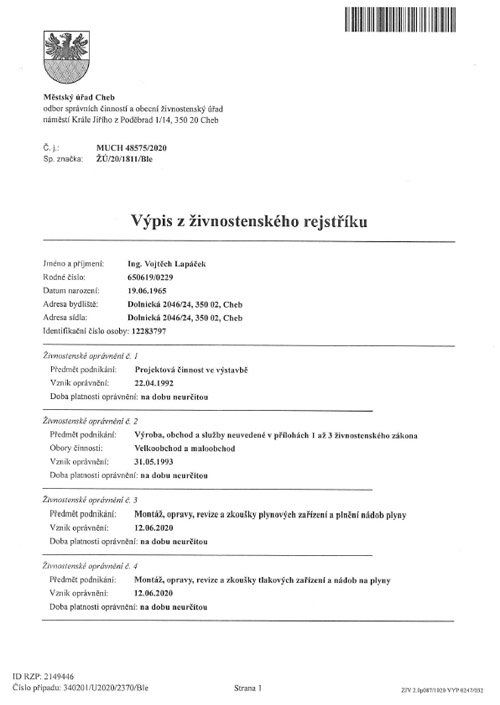 VL vypis ze zivnostenskeho rejstriku